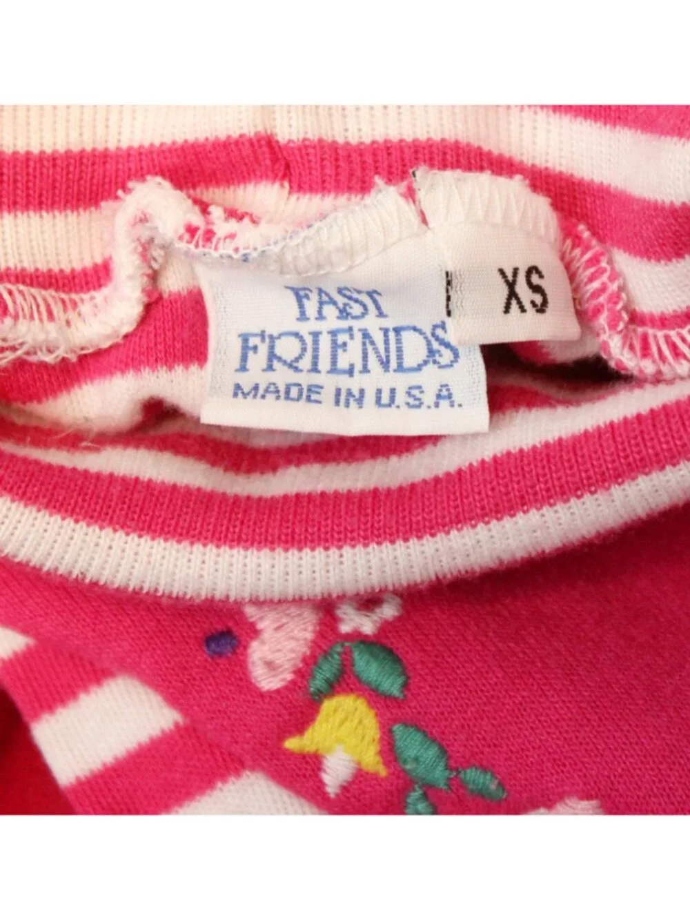Fast Friends 2pc Dress Turtleneck Shirt sz XS 3T Pink Lambs Stripes Flowers